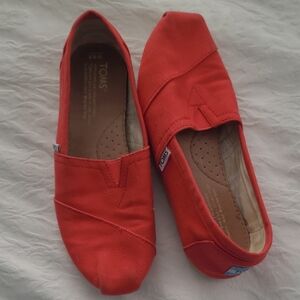 TOMS Classic Red Canvas Shoes
